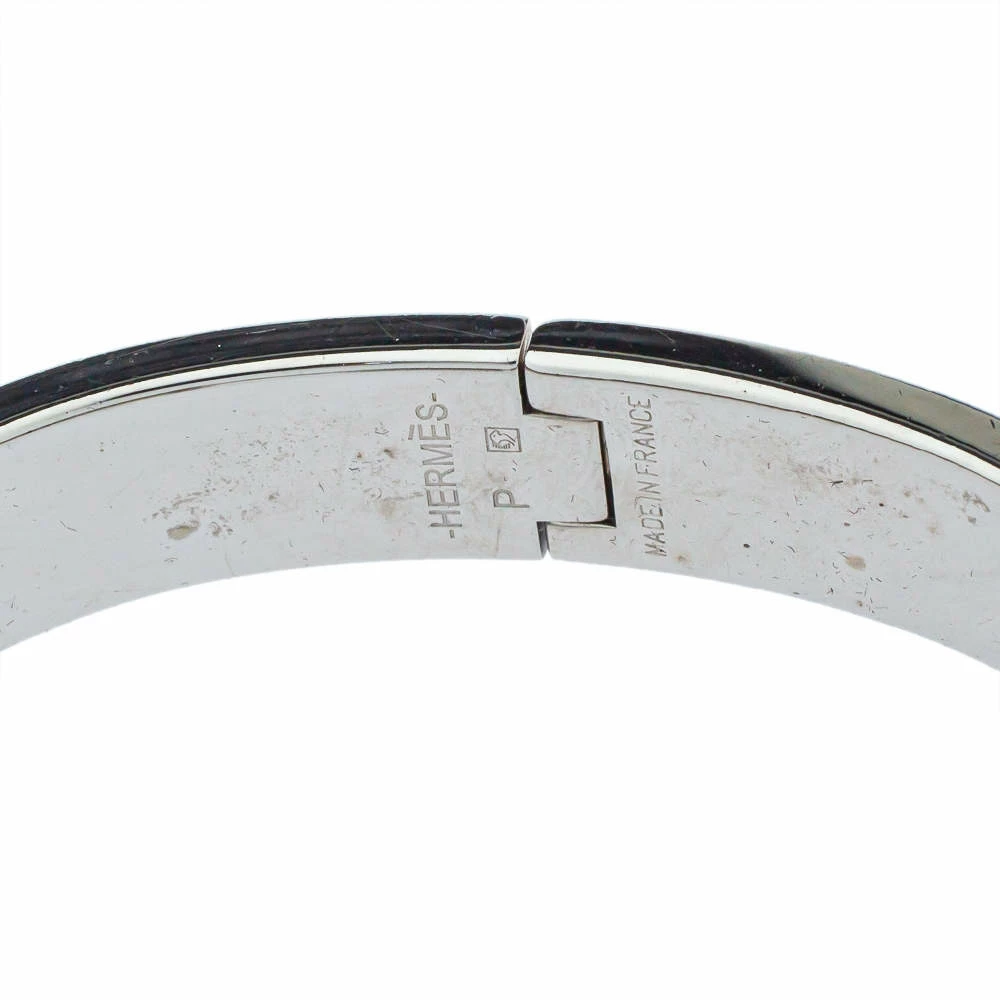 Hermes Hermès Clic H Red Enamel Palladium Plated Narrow Bracelet PM For Women 8 Hermes Hermès Clic H Red Enamel Palladium Plated Narrow Bracelet PM For Women - Image 6