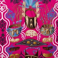 Hermes Pink Le Regard De L'Arctique Silk Square Scarf For Women -Deals Hermes Store luxury women hermes used accessories p387675 002