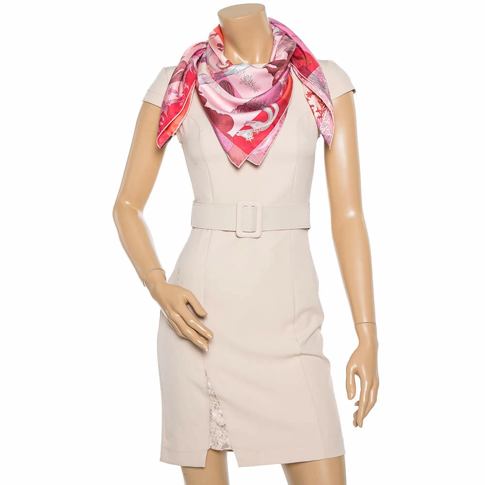 Hermes Pink Della Cavalleria Favolosa Silk Scarf For Women 4 Hermes Pink Della Cavalleria Favolosa Silk Scarf For Women - Image 2
