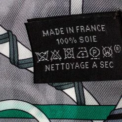 Hermes Grey Panoplie Equestre Silk Twilly For Women -Deals Hermes Store luxury women hermes used accessories p392364 004