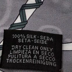 Hermes Grey Panoplie Equestre Silk Twilly For Women -Deals Hermes Store luxury women hermes used accessories p392364 005