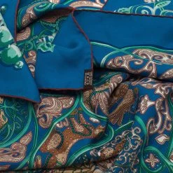 Hermes Blue La Charmante Aux Animaux Silk Scarf For Women -Deals Hermes Store luxury women hermes used accessories p39248 004