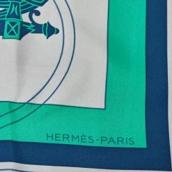 Hermes Blue Ex-Libris Silk Scarf For Women -Deals Hermes Store luxury women hermes used accessories p395064 005