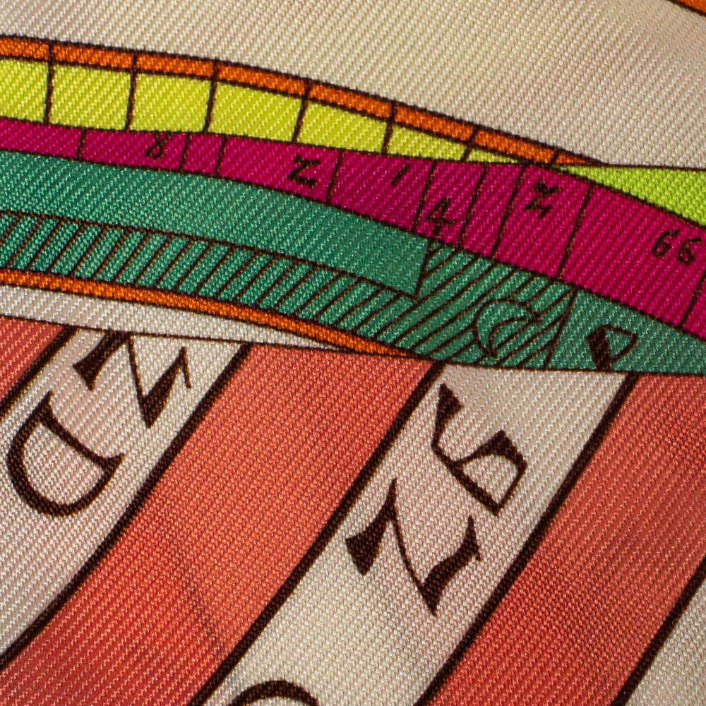 Hermes Multicolor Rose Corail Vert Fluo Astrologie Silk Twilly For Women 6 Hermes Multicolor Rose Corail Vert Fluo Astrologie Silk Twilly For Women - Image 4