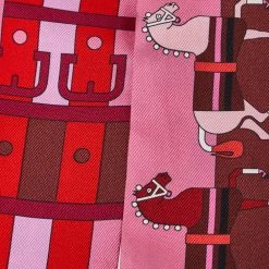 Hermes Pink Rocabar Silk Twilly Scarf For Women -Deals Hermes Store luxury women hermes used accessories p395838 006