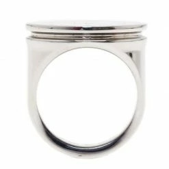Hermes Logo White Silver Tone Ring Size 52 For Women -Deals Hermes Store luxury women hermes used accessories p40002 003