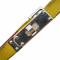 Hermes Hermès Soufre Leather Micro Kelly Bracelet M For Women -Deals Hermes Store luxury women hermes used accessories p402420 008
