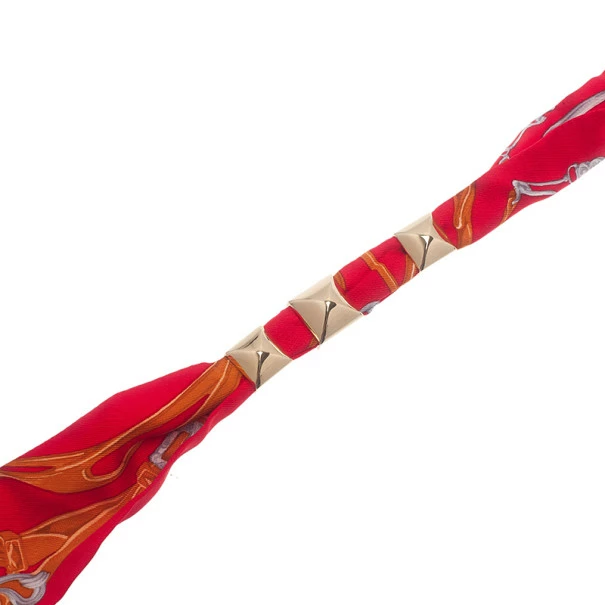 Hermes Bolduc Medor Red Brides De Gala Twilly Bracelet/Necklace For Women 4 Hermes Bolduc Medor Red Brides De Gala Twilly Bracelet/Necklace For Women - Image 2