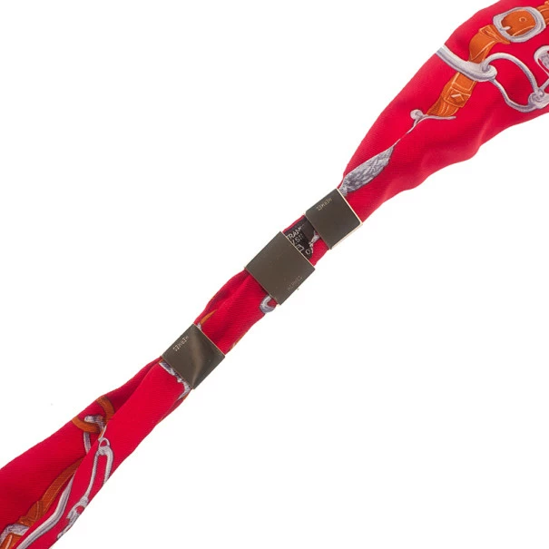 Hermes Bolduc Medor Red Brides De Gala Twilly Bracelet/Necklace For Women 5 Hermes Bolduc Medor Red Brides De Gala Twilly Bracelet/Necklace For Women - Image 3