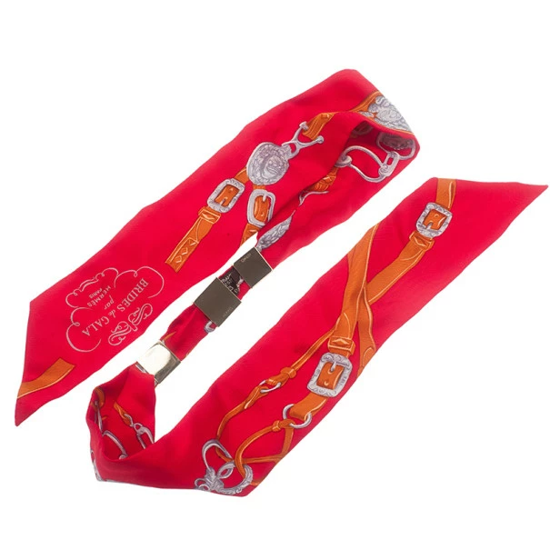 Hermes Bolduc Medor Red Brides De Gala Twilly Bracelet/Necklace For Women 6 Hermes Bolduc Medor Red Brides De Gala Twilly Bracelet/Necklace For Women - Image 4