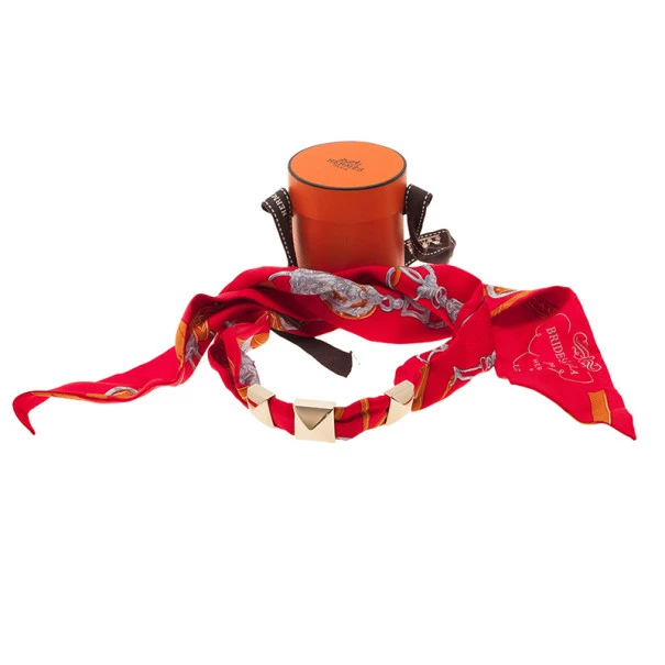 Hermes Bolduc Medor Red Brides De Gala Twilly Bracelet/Necklace For Women 8 Hermes Bolduc Medor Red Brides De Gala Twilly Bracelet/Necklace For Women - Image 6