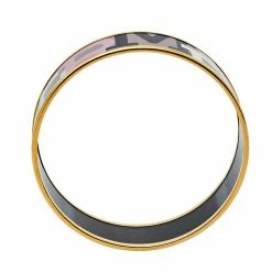Hermes Hermès Multicolor Enamel Gold Plated Capitales Wide Bracelet For Women -Deals Hermes Store luxury women hermes used accessories p403224 005