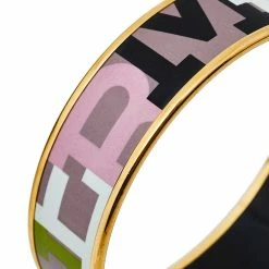 Hermes Hermès Multicolor Enamel Gold Plated Capitales Wide Bracelet For Women -Deals Hermes Store luxury women hermes used accessories p403224 007