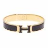Hermes Clic Clac H Black Enamel Gold - Plated Bracelet For Women -Deals Hermes Store luxury women hermes used accessories p40341 001