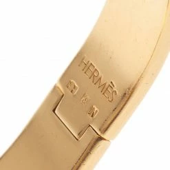 Hermes Clic Clac H Black Enamel Gold - Plated Bracelet For Women -Deals Hermes Store luxury women hermes used accessories p40341 006