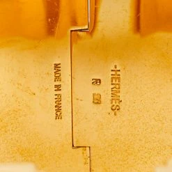 Hermes Hermès Clic H Blue Enamel Gold Plated Extra Wide Bracelet PM For Women -Deals Hermes Store luxury women hermes used accessories p404459 007