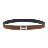 Hermes Brown/Black Leather Mini Contance Reversible Belt 100CM For Women