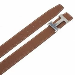 Hermes Brown/Black Leather Mini Contance Reversible Belt 100CM For Women -Deals Hermes Store luxury women hermes used accessories p40678 004