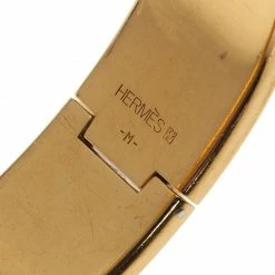 Hermes Clic Clac H Wide Enamel Black Gold-Plated Bracelet For Women -Deals Hermes Store luxury women hermes used accessories p41045 0005