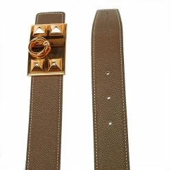 Hermes Etoupe/Noir Epsom And Swift Leather Collier De Chien Reversible Belt 80 CM For Women 11 Hermes Etoupe/Noir Epsom And Swift Leather Collier De Chien Reversible Belt 80 CM For Women -Deals Hermes Store luxury women hermes used accessories p413517 004