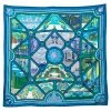 Hermes Hermès Blue & Green Flanerie A Versailles Silk Square Scarf For Women -Deals Hermes Store luxury women hermes used accessories p414943 1618283231 006