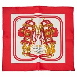 Hermes Red Brides De Gala Nano Scarf For Women