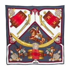 Hermes Hermès Grey Hommage A L'Amitie Franco-Hellenique Silk Scarf For Women