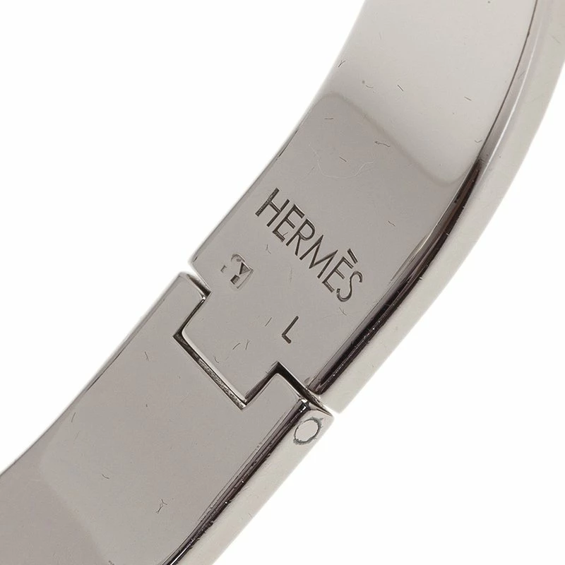 Hermes Clic Clac H Orange Enamel Palladium-Plated Bracelet GM For Women 8 Hermes Clic Clac H Orange Enamel Palladium-Plated Bracelet GM For Women - Image 6