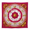 Hermes Pink & Red Dies Et Hore Silk Square Scarf For Women -Deals Hermes Store luxury women hermes used accessories p421176 002