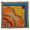 Hermes Orange Washington's Carriage Detail Wash Silk Scarf For Women