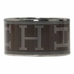 Hermes Printed Extra Wide Enamel Bangle Bracelet For Women