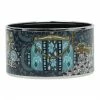 Hermes Extra Wide Printed Enamel Palladium Plated Bangle Bracelet For Women -Deals Hermes Store luxury women hermes used accessories p42530 001