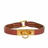 Hermes Hermès Micro Rivale Swift Leather Gold Plated Bracelet S For Women