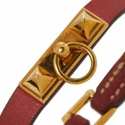 Hermes Hermès Micro Rivale Swift Leather Gold Plated Bracelet S For Women -Deals Hermes Store luxury women hermes used accessories p427005 007