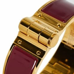 Hermes Hermès Charniere Rouge De Chine Gold Plated Hinged Bracelet L For Women -Deals Hermes Store luxury women hermes used accessories p429261 007
