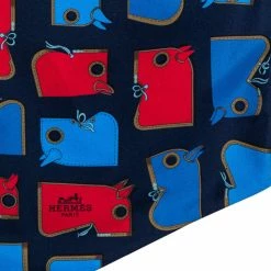 Hermes Hermès Red & Blue Camails Silk Maxi Twilly For Women -Deals Hermes Store luxury women hermes used accessories p429816 008