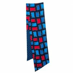 Hermes Hermès Red & Blue Camails Silk Maxi Twilly For Women