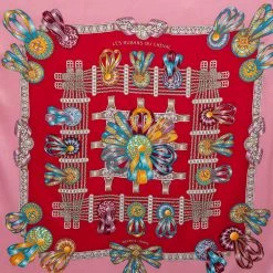 Hermes Pink Les Rubans Du Cheval Silk Scarf For Women -Deals Hermes Store luxury women hermes used accessories p429849 006