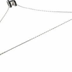 Hermes Hermès Black Lacquer Palladium Plated Pop H Pendant Necklace For Women -Deals Hermes Store luxury women hermes used accessories p433865 005