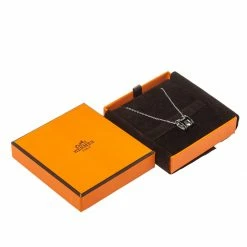 Hermes Hermès Black Lacquer Palladium Plated Pop H Pendant Necklace For Women -Deals Hermes Store luxury women hermes used accessories p433865 007