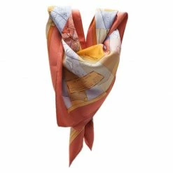 Hermes Multicolor Le Monde Est Vaste Silk Square Scarf For Women -Deals Hermes Store luxury women hermes used accessories p43409 003