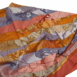 Hermes Multicolor Le Monde Est Vaste Silk Square Scarf For Women -Deals Hermes Store luxury women hermes used accessories p43409 004