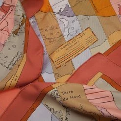 Hermes Multicolor Le Monde Est Vaste Silk Square Scarf For Women -Deals Hermes Store luxury women hermes used accessories p43409 005