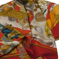 Hermes Multicolor Automobile Silk Square Scarf For Women -Deals Hermes Store luxury women hermes used accessories p43410 004