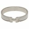 Hermes Clic Clac H White Enamel Palladium Plated Bracelet For Women -Deals Hermes Store luxury women hermes used accessories p43591 001