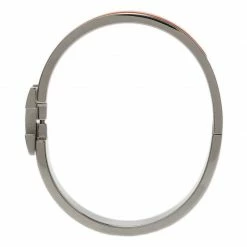 Hermes Clic Clac H Orange Enamel Palladium Plated Bracelet For Women -Deals Hermes Store luxury women hermes used accessories p43594 004