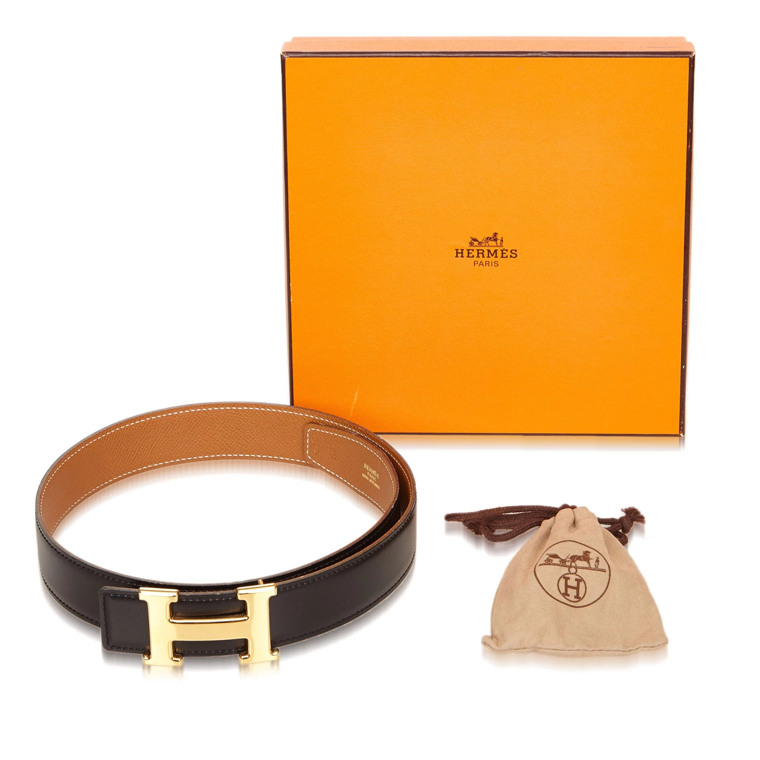 Hermes Black/Brown Leather Reversible Constance Belt 65 CM For Women 7 Hermes Black/Brown Leather Reversible Constance Belt 65 CM For Women - Image 5