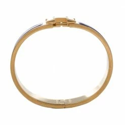 Hermes Hermès Clic H Purple Enamel Gold Plated Narrow Bracelet PM For Women 13 Hermes Hermès Clic H Purple Enamel Gold Plated Narrow Bracelet PM For Women -Deals Hermes Store luxury women hermes used accessories p440125 004