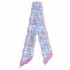 Hermes Light Blue & Pink Bolduc Au Carre Silk Twilly For Women