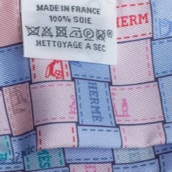 Hermes Light Blue & Pink Bolduc Au Carre Silk Twilly For Women -Deals Hermes Store luxury women hermes used accessories p440284 004